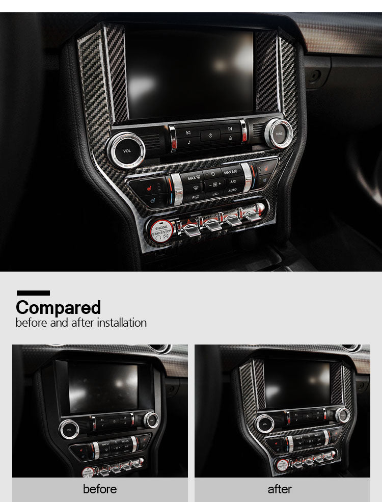 2015 - 24 Mustang Real Soft Carbon Fiber Radio Trim Cover