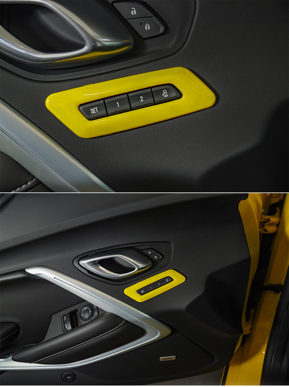 2016 - 24 Camaro Carbon Fiber/Colored Memory Seat Control Trim