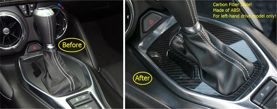 2016 - 24 Camaro Carbon Fiber Gear Shift Box Panel Insert Cover