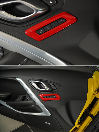 2016 - 24 Camaro Carbon Fiber/Colored Memory Seat Control Trim