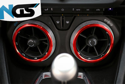 2016 - 24 Camaro Red/Blue Aluminum Air Vent Bezel Rings