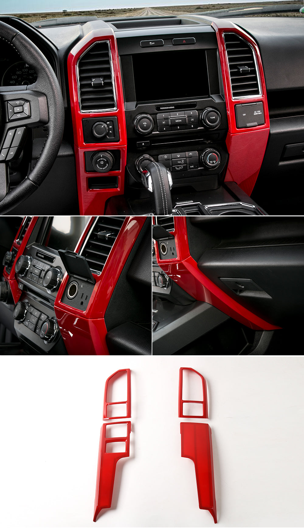 2016 - 24 Ford F-150 Center Dash Vent Trim Covers (5 Finishes)