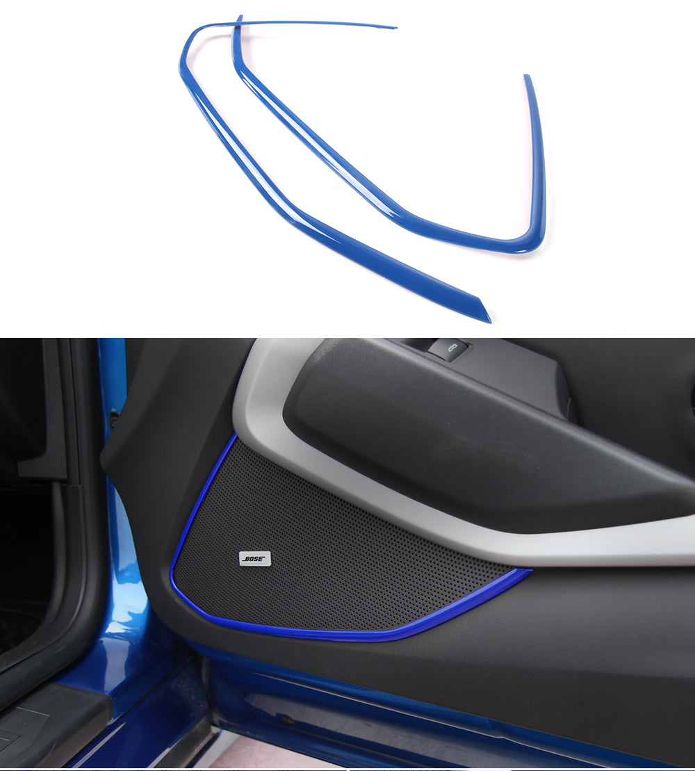 2016 - 24 Camaro Carbon Fiber/Colored Speaker Door Trim | Carbon Fiber / Red