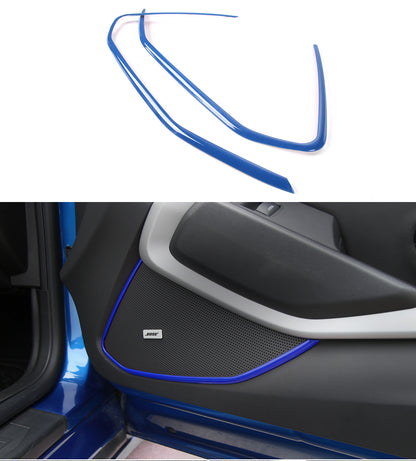 2016 - 24 Camaro Carbon Fiber/Colored Speaker Door Trim | Carbon Fiber / Red