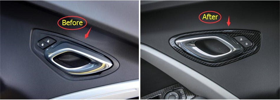 2016 - 24 Camaro Carbon Fiber Interior Door Handle Trim