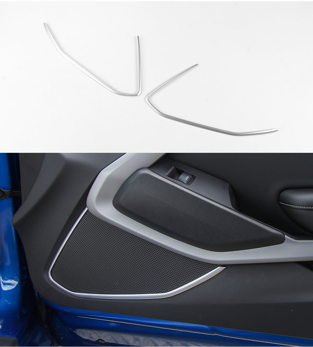 2016 - 24 Camaro Carbon Fiber/Colored Speaker Door Trim | Carbon Fiber / Red