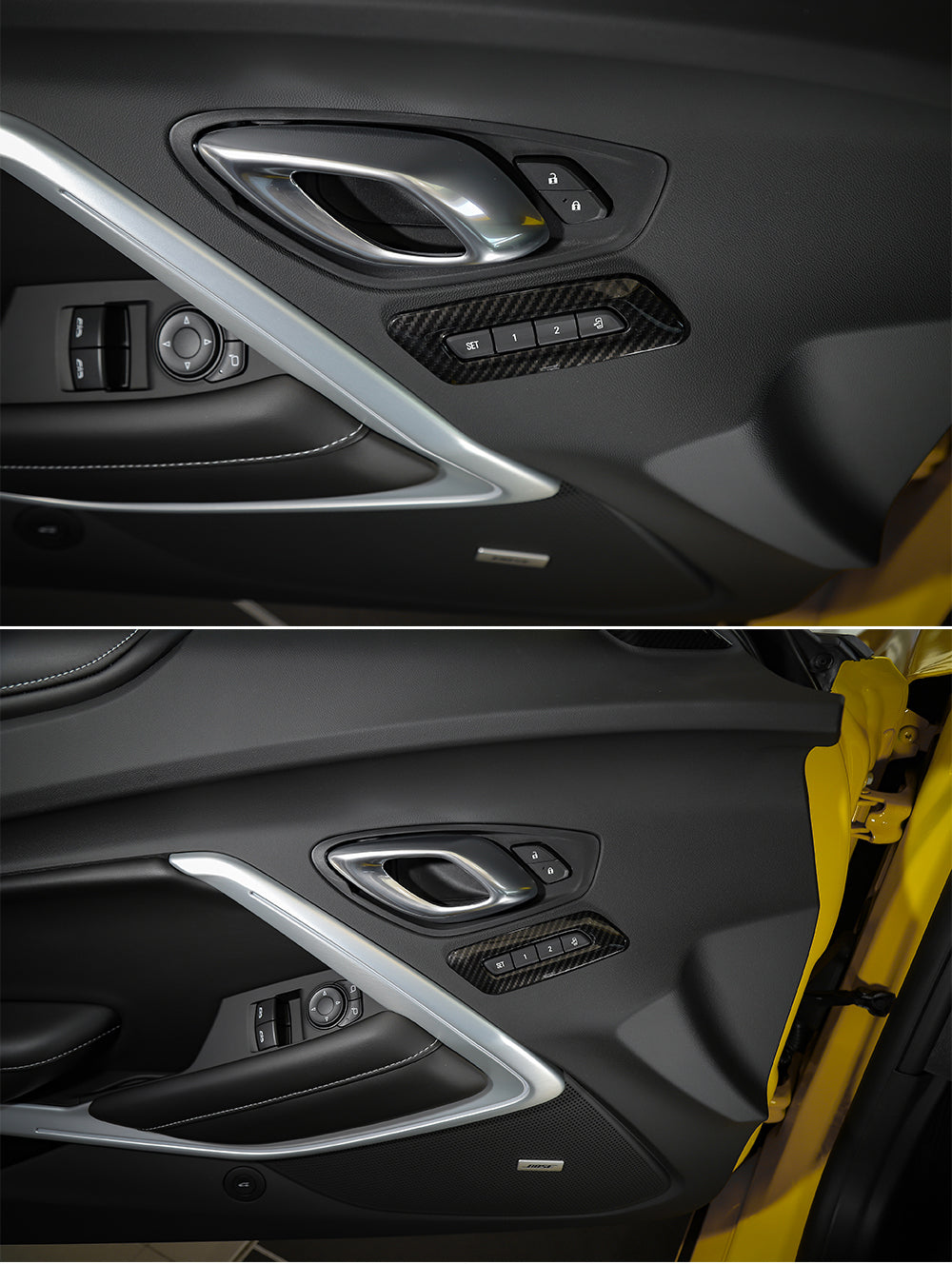 2016 - 24 Camaro Carbon Fiber/Colored Memory Seat Control Trim