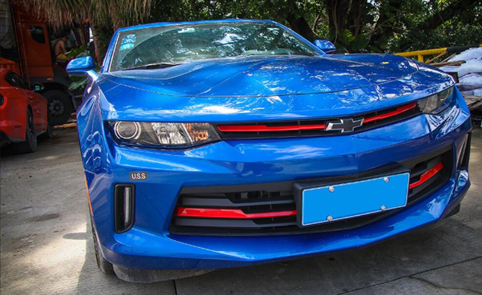 2016 - 18 Camaro LT/RS Colored Front Grille Trim Inserts ABS | Red/Blue/Chrome