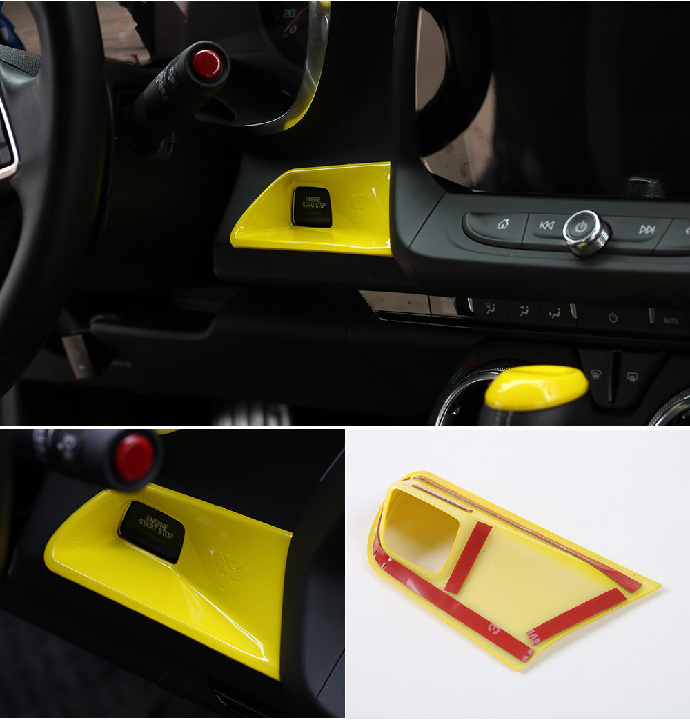 2016 - 24 Camaro Colored/Carbon Fiber Push Button Start Trim Cover (4 Colors)