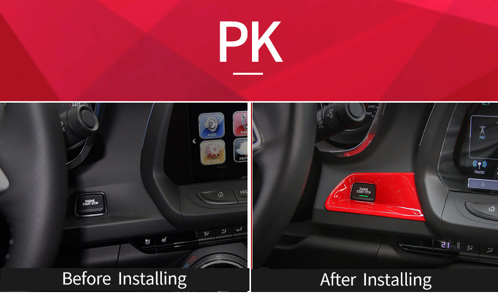 2016 - 24 Camaro Colored/Carbon Fiber Push Button Start Trim Cover (4 Colors)