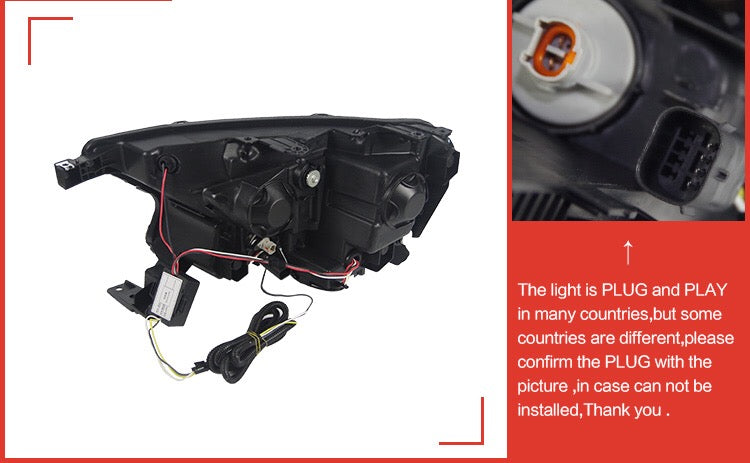 2015 - 24 Ford Ranger Mustang Style Headlights (HID or Halogen)