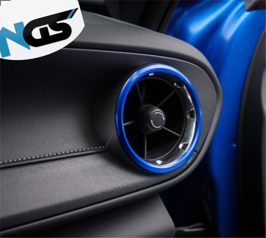 2016 - 24 Camaro Red/Blue Aluminum Air Vent Bezel Rings