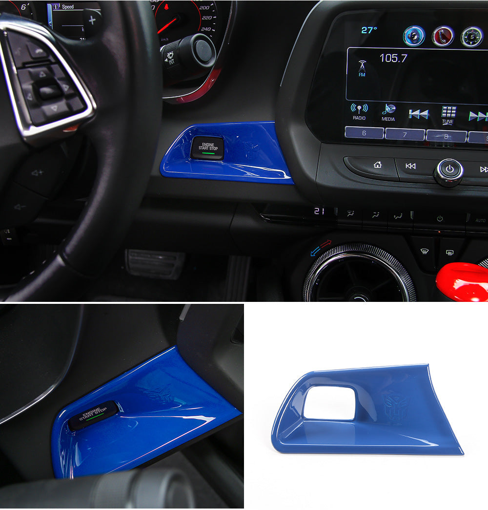 2016 - 24 Camaro Colored/Carbon Fiber Push Button Start Trim Cover (4 Colors)