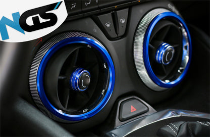 2016 - 24 Camaro Red/Blue Aluminum Air Vent Bezel Rings