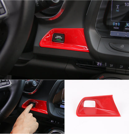 2016 - 24 Camaro Colored/Carbon Fiber Push Button Start Trim Cover (4 Colors)