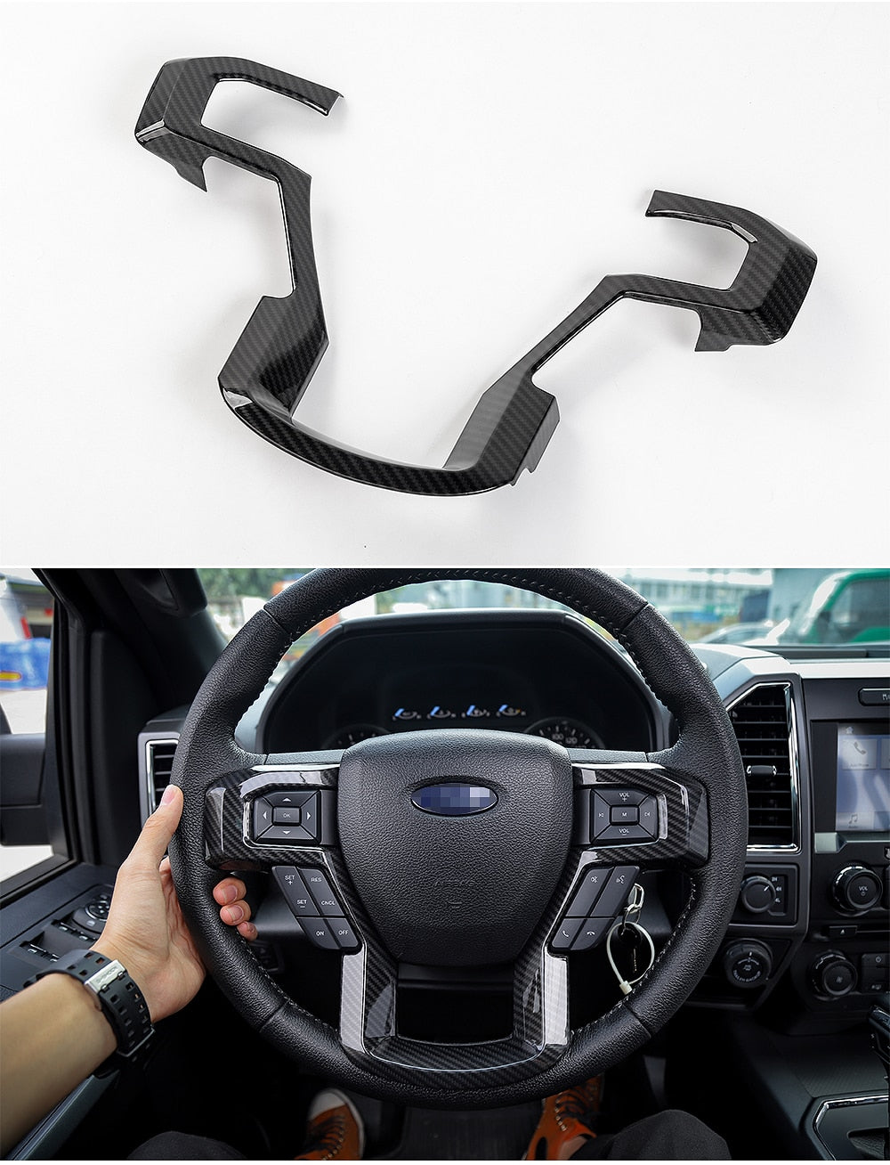 2016 - 24 Ford F-150 Steering Wheel Frame Cover (5 Finishes)