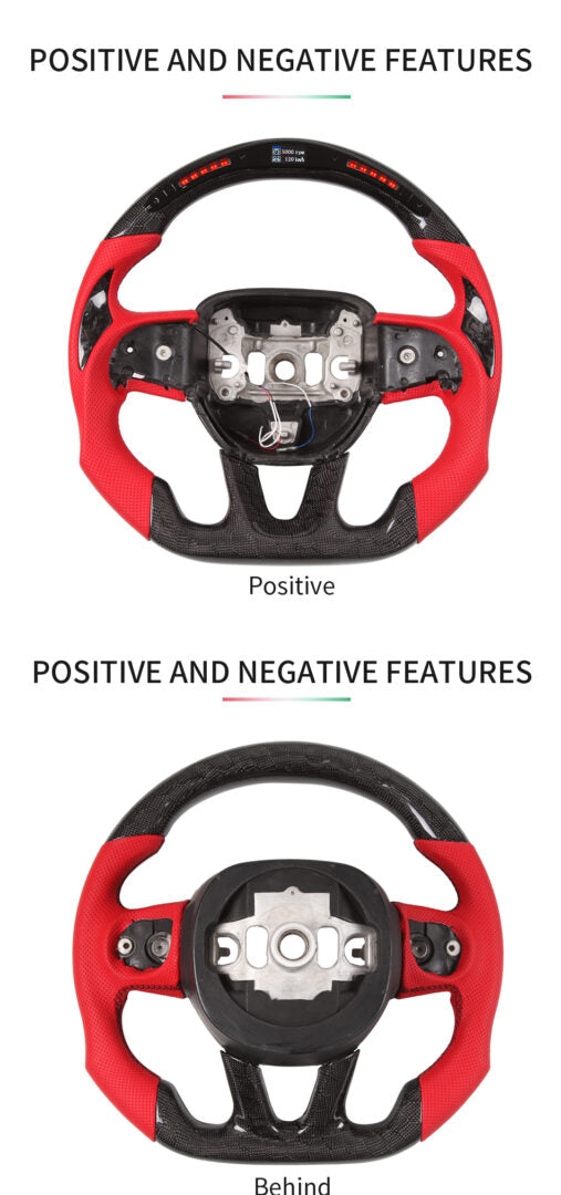 2015 - 23 Dodge Charger / Challenger / Durango / Track Hawk SRT LED Honeycomb Carbon Fiber Steering Wheel | Next-Gen Carbon