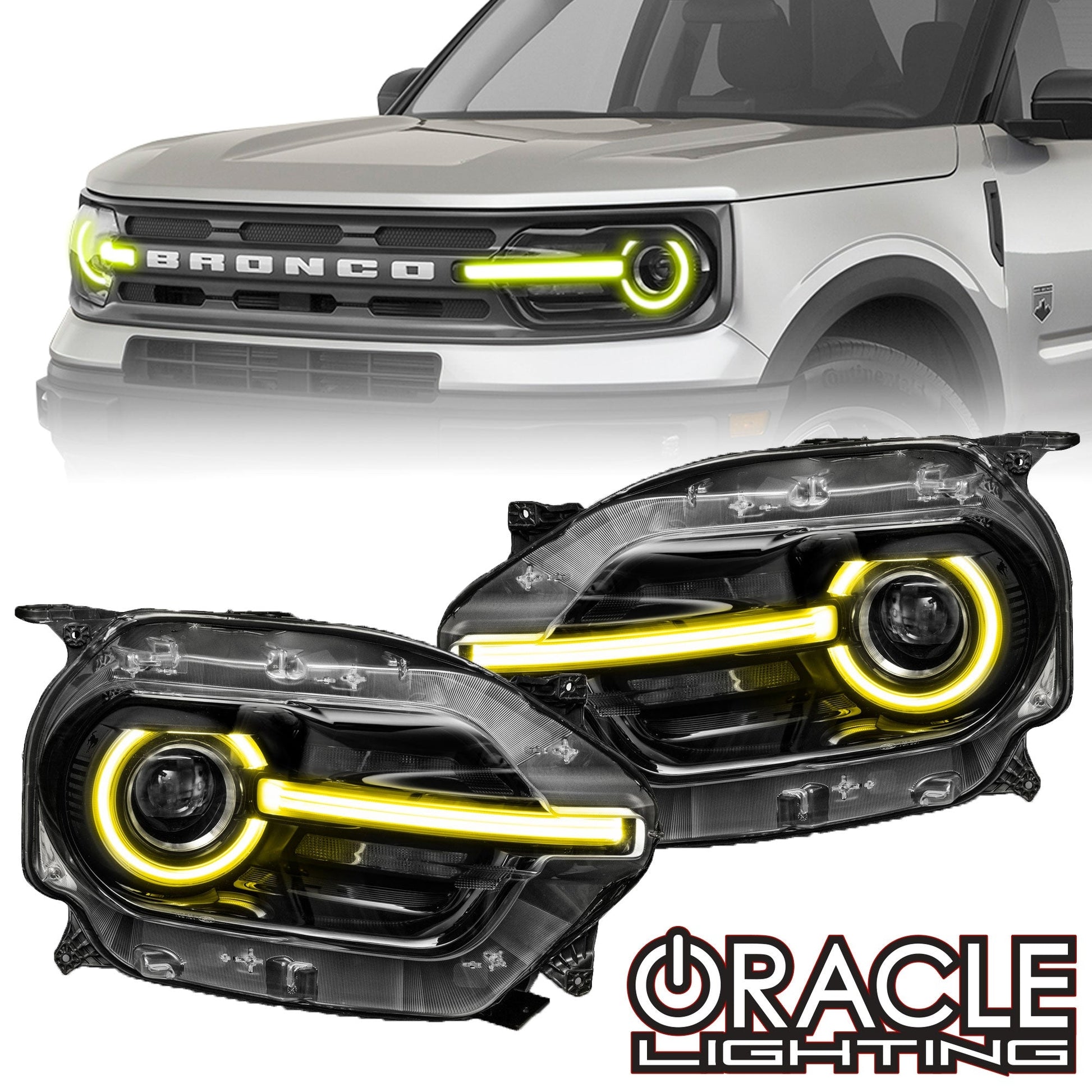 2021 - 25 Ford Bronco Sport RGB+W Headlight DRL + Halo Upgrade
