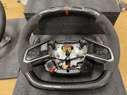 C8 Corvette Stingray / Z06 Carbon Fiber LED Steering Wheel (Complete/Heated) | Next-Gen Carbon