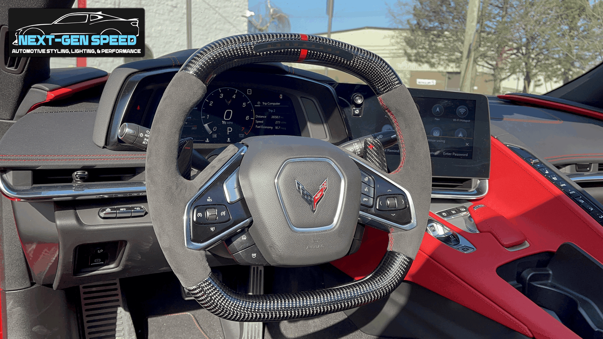 C8 Corvette Stingray / Z06 Carbon Fiber LED Steering Wheel (Complete/Heated) | Next-Gen Carbon