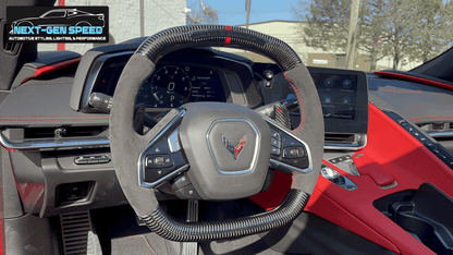 C8 Corvette Stingray / Z06 Carbon Fiber LED Steering Wheel (Complete/Heated) | Next-Gen Carbon