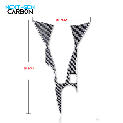 2016 - 24 Camaro Real Carbon Fiber Center Console Overlay Cover | Black / Red Carbon