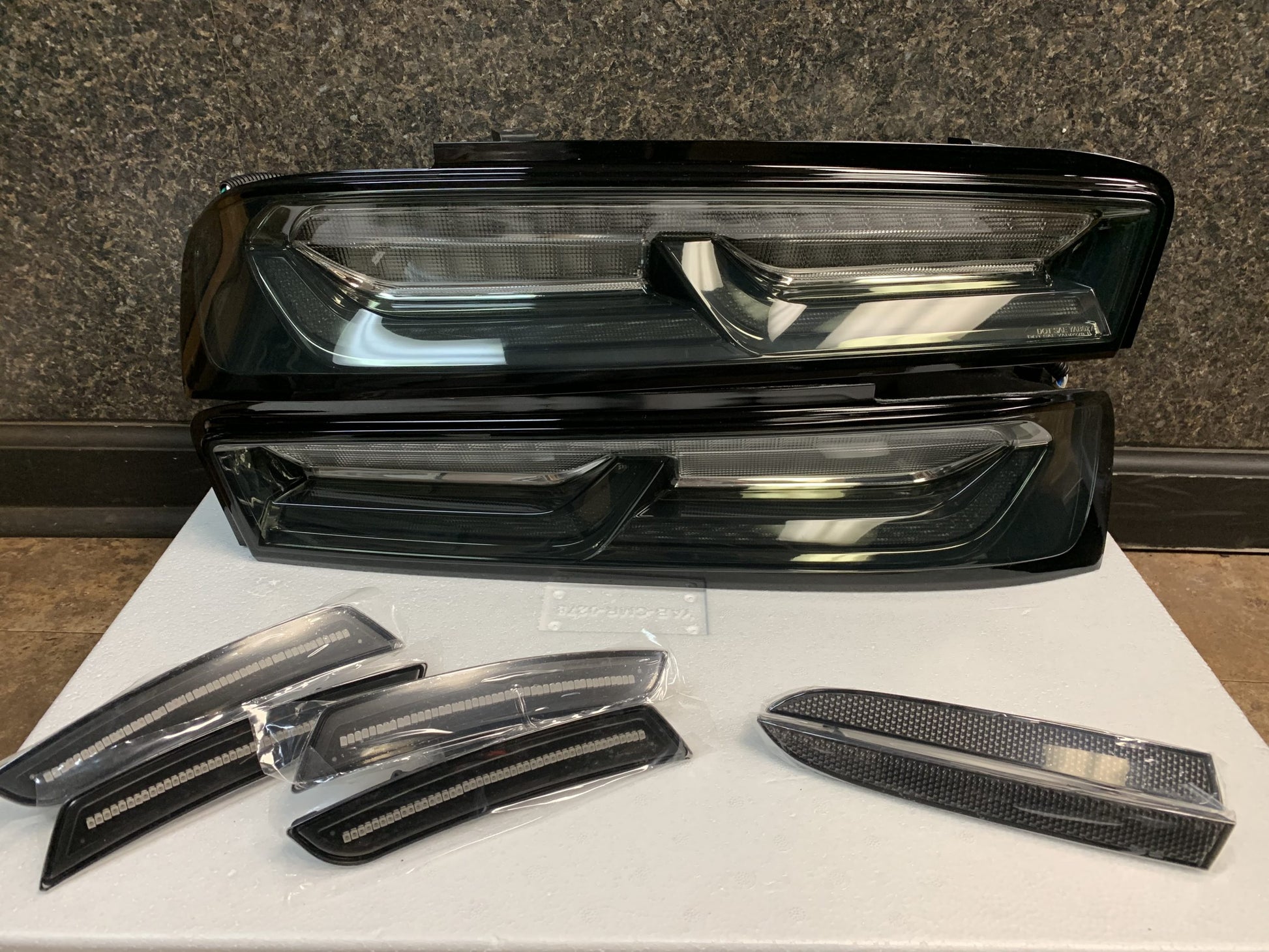 2016 - 18 Camaro Smoked Exterior LED Lighting Kit 2 (Tail Lights, Side Markers, Reflectors, + Third Brake Light)