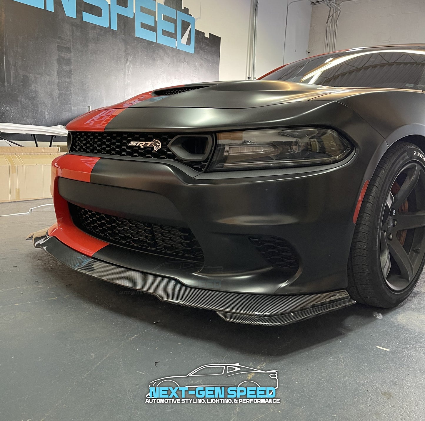 2015 - 24  Charger SRT Slimbody V3 Front Splitter Lip | Matte / Carbon 1PC