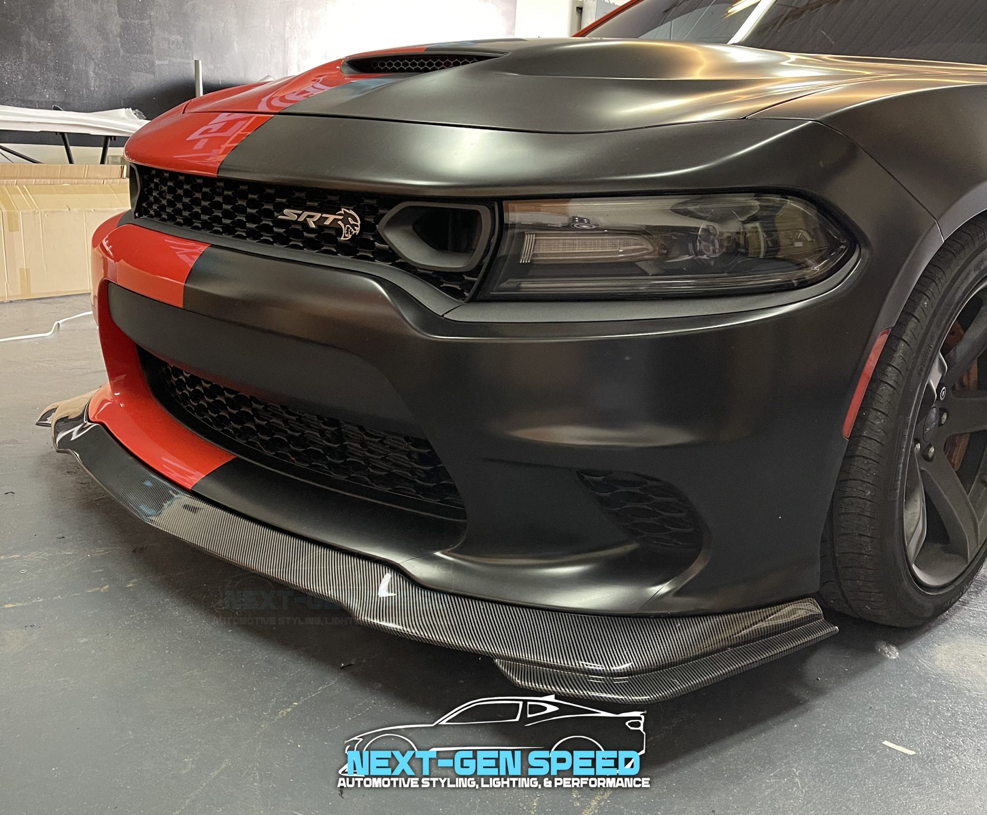 2015 - 24  Charger SRT Slimbody V3 Front Splitter Lip | Matte / Carbon 1PC