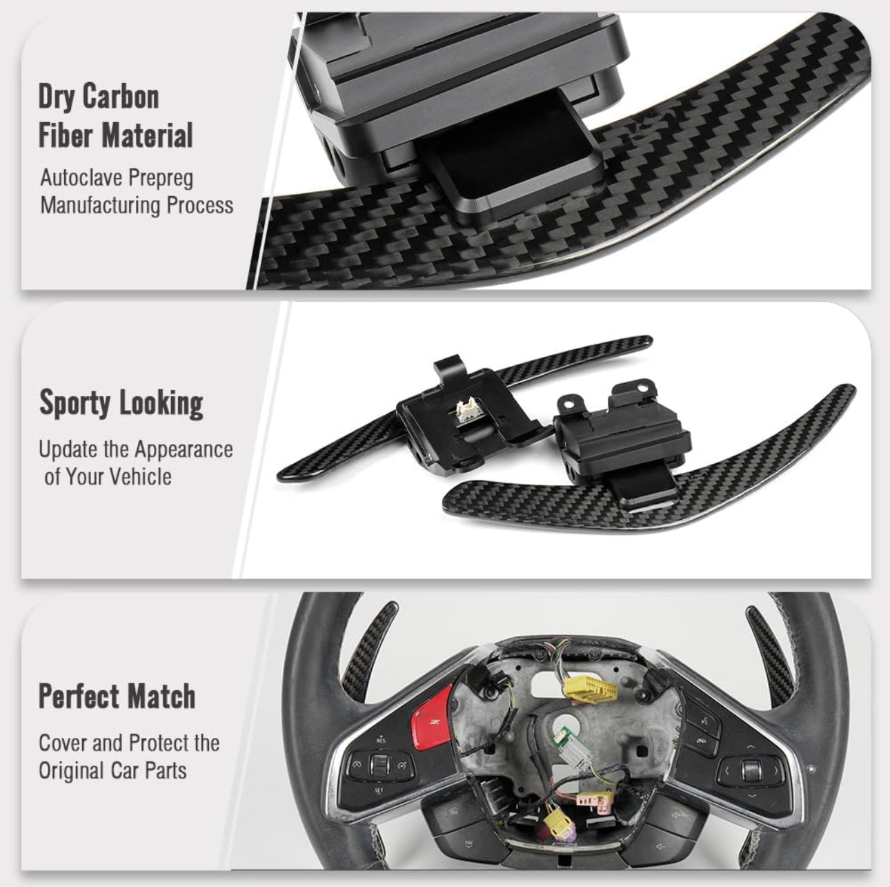 C8 Corvette Magnetic Carbon Fiber Paddle Shifter Replacements