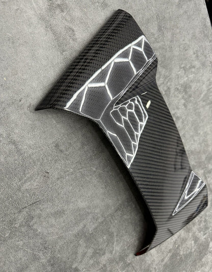 C8 Corvette Carbon Fiber Upper Waterfall Cover (Coupe/Convertible)  | Black / Red Carbon