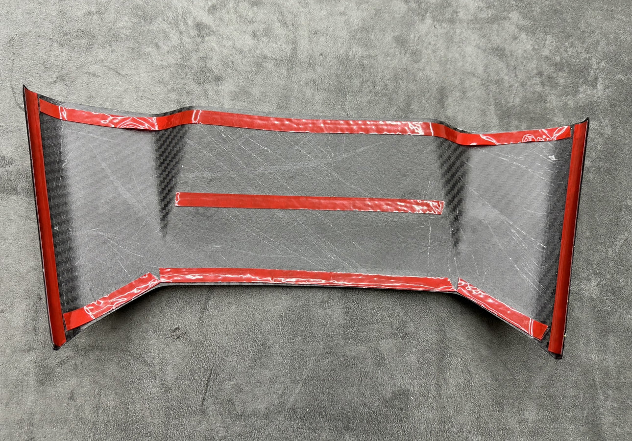 C8 Corvette Carbon Fiber Upper Waterfall Cover (Coupe/Convertible)  | Black / Red Carbon