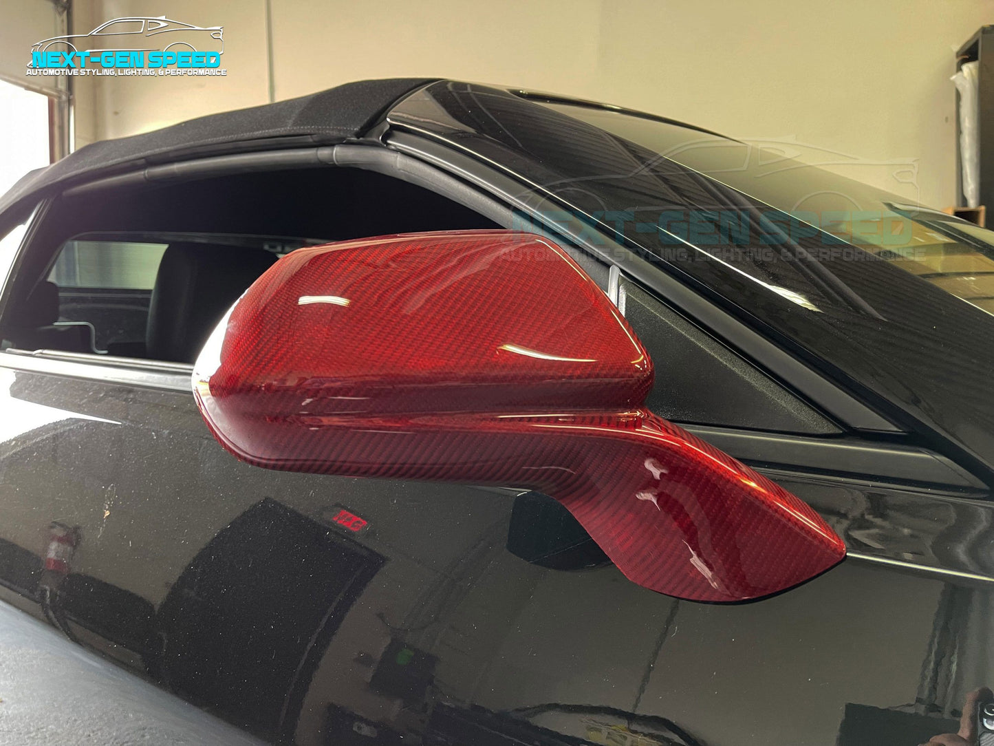 2016 - 24 Camaro Red Carbon Fiber Mirror Covers | Next-Gen Carbon