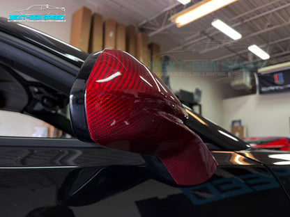 2016 - 24 Camaro Red Carbon Fiber Mirror Covers | Next-Gen Carbon