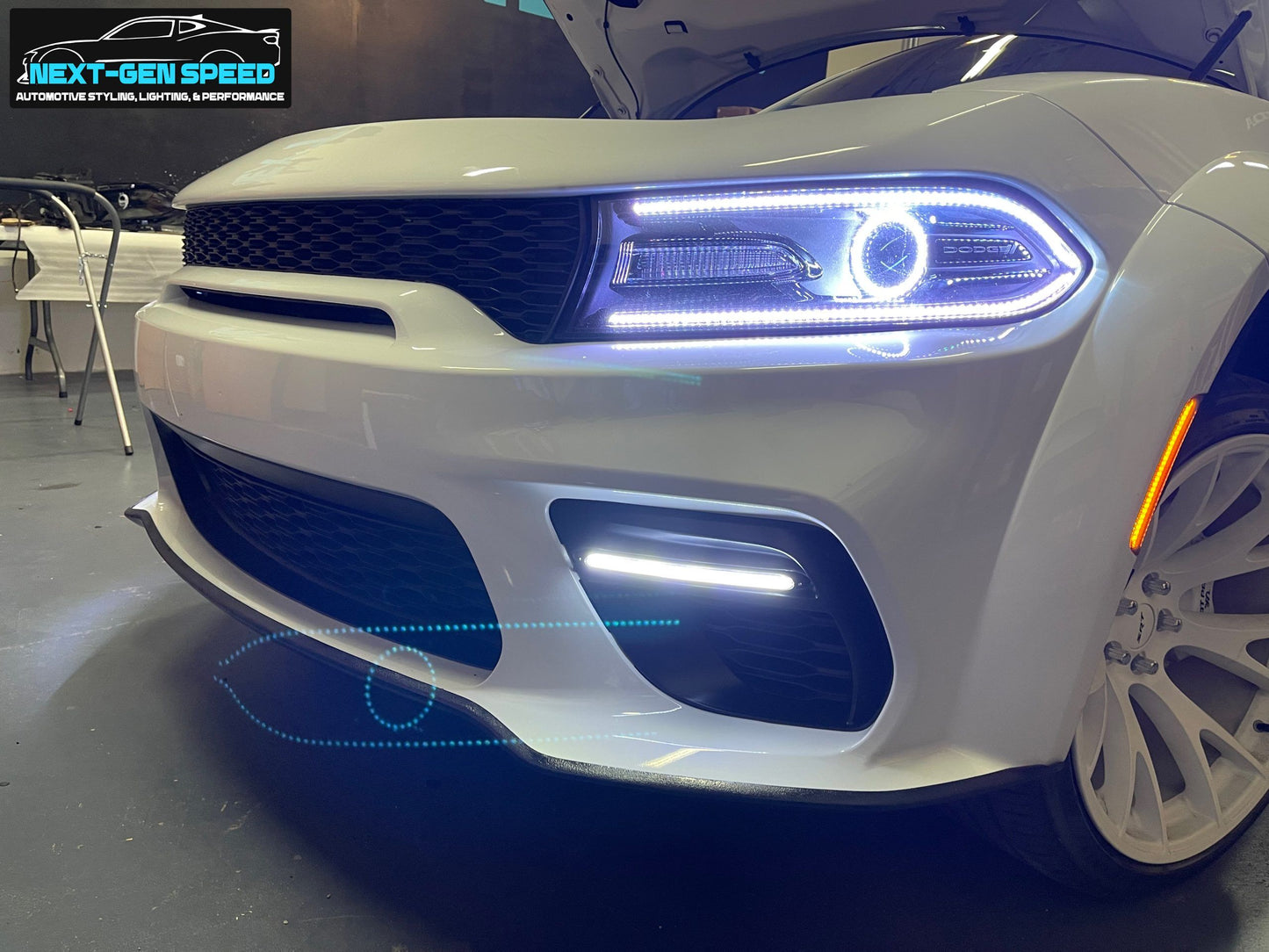 Dodge Charger Widebody RGB Flow Series Color Changing Front LED DRL Fog Lights