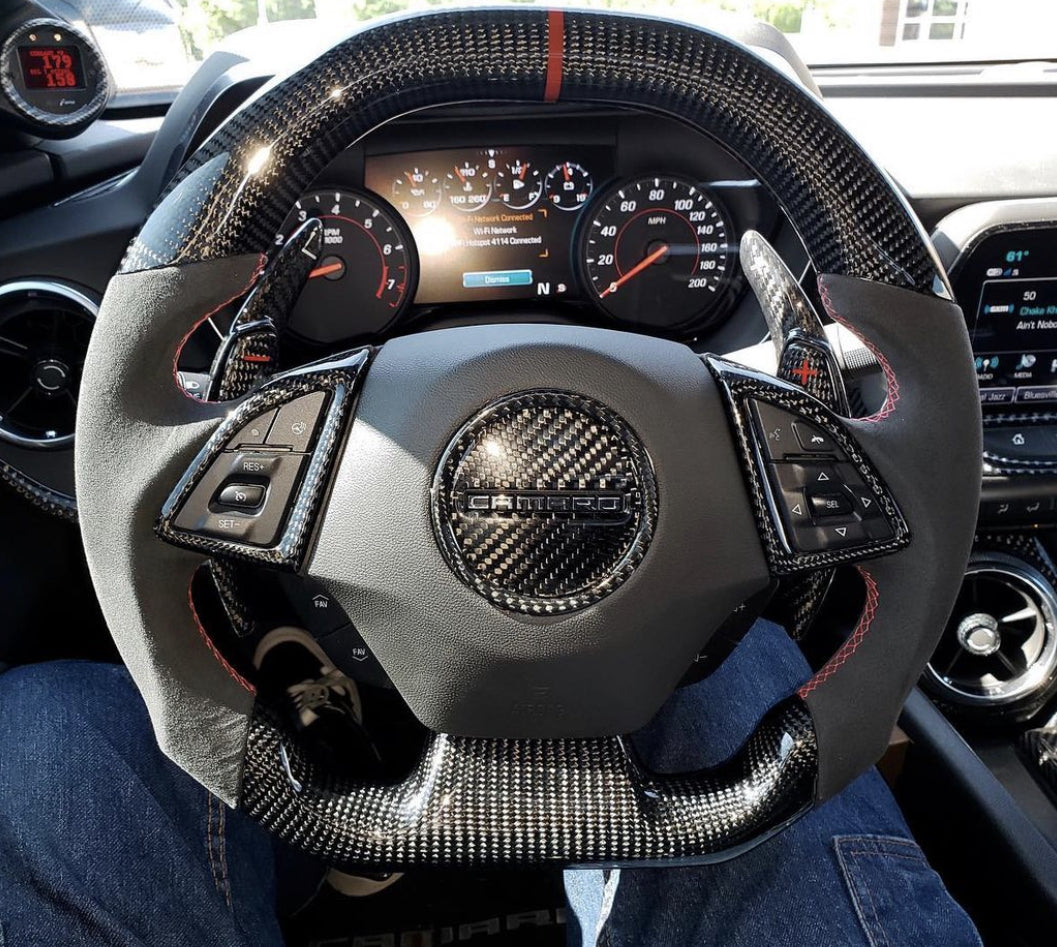 2016-24 Camaro Custom Carbon Fiber Steering Wheel (Complete/Heated) | Next-Gen Carbon