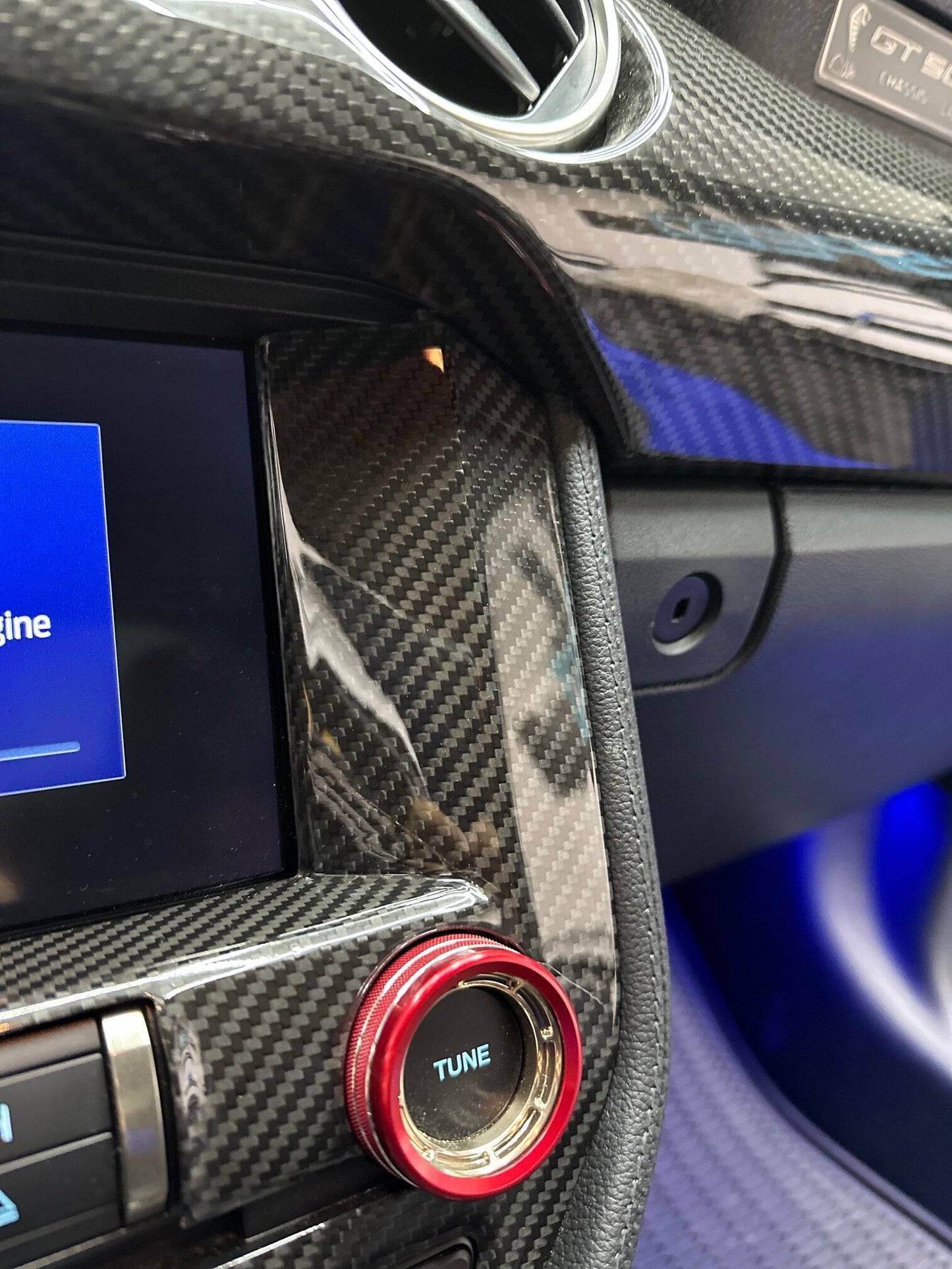 2015 - 23 Mustang Real Carbon Fiber Radio Nav Trim Cover | Next-Gen Carbon