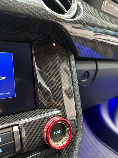 2015 - 23 Mustang Real Carbon Fiber Radio Nav Trim Cover | Next-Gen Carbon