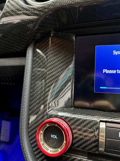 2015 - 23 Mustang Real Carbon Fiber Radio Nav Trim Cover | Next-Gen Carbon