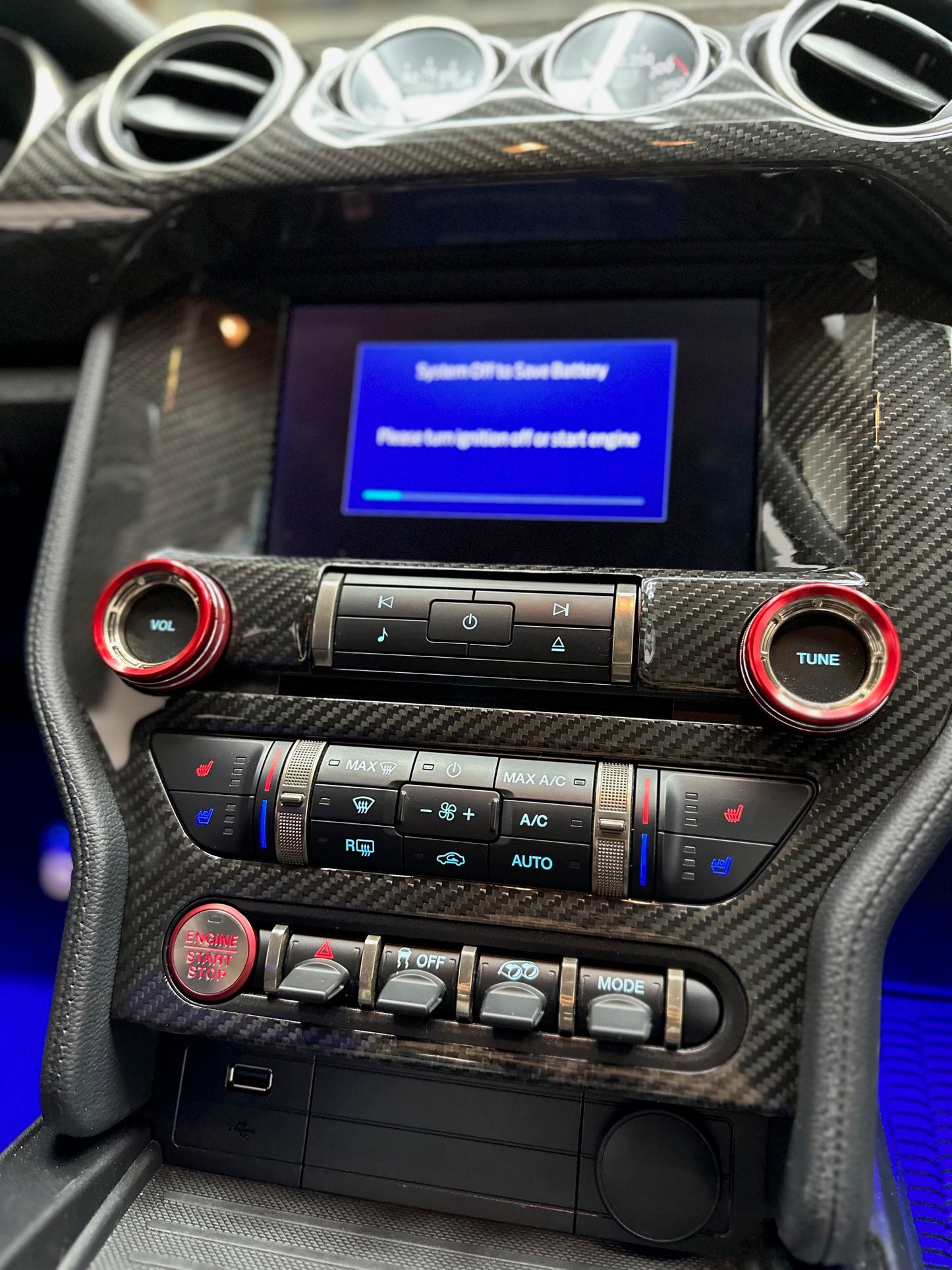 2015 - 23 Mustang Real Carbon Fiber Radio Nav Trim Cover | Next-Gen Carbon