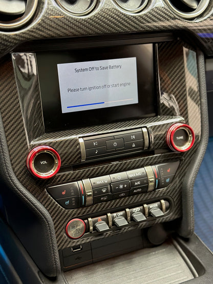 2015 - 23 Mustang Real Carbon Fiber Radio Nav Trim Cover | Next-Gen Carbon