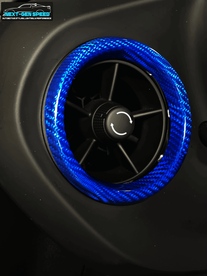 2016 - 24 Camaro Carbon Fiber Interior Air Vent Bezel Ring Covers (Black / Red / Blue)