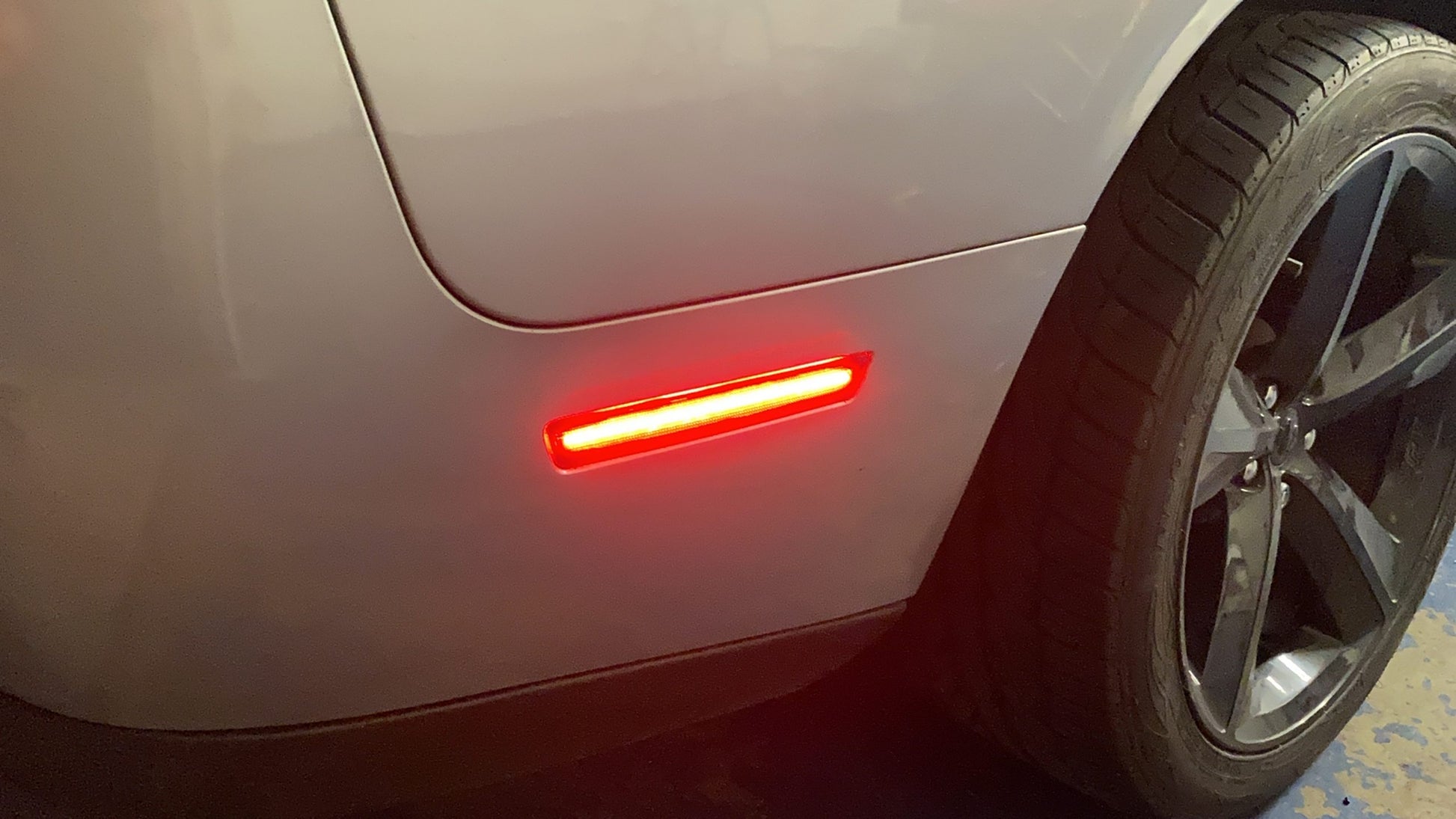 2015-24 Dodge Challenger Slim Smoked RGB/Flow Series LED Side Markers | Color Changing