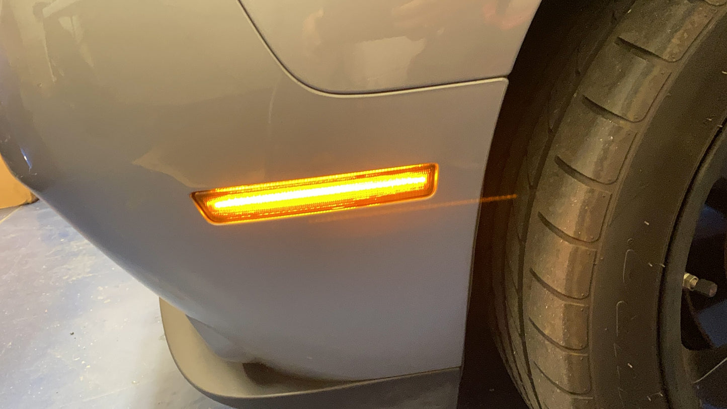 2015-24 Dodge Challenger Slim Smoked RGB/Flow Series LED Side Markers | Color Changing