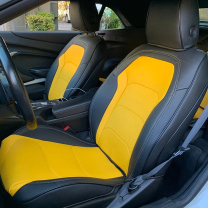 2016 - 24 Camaro Two-Tone Convertible Leather Seat Covers | KustomCover