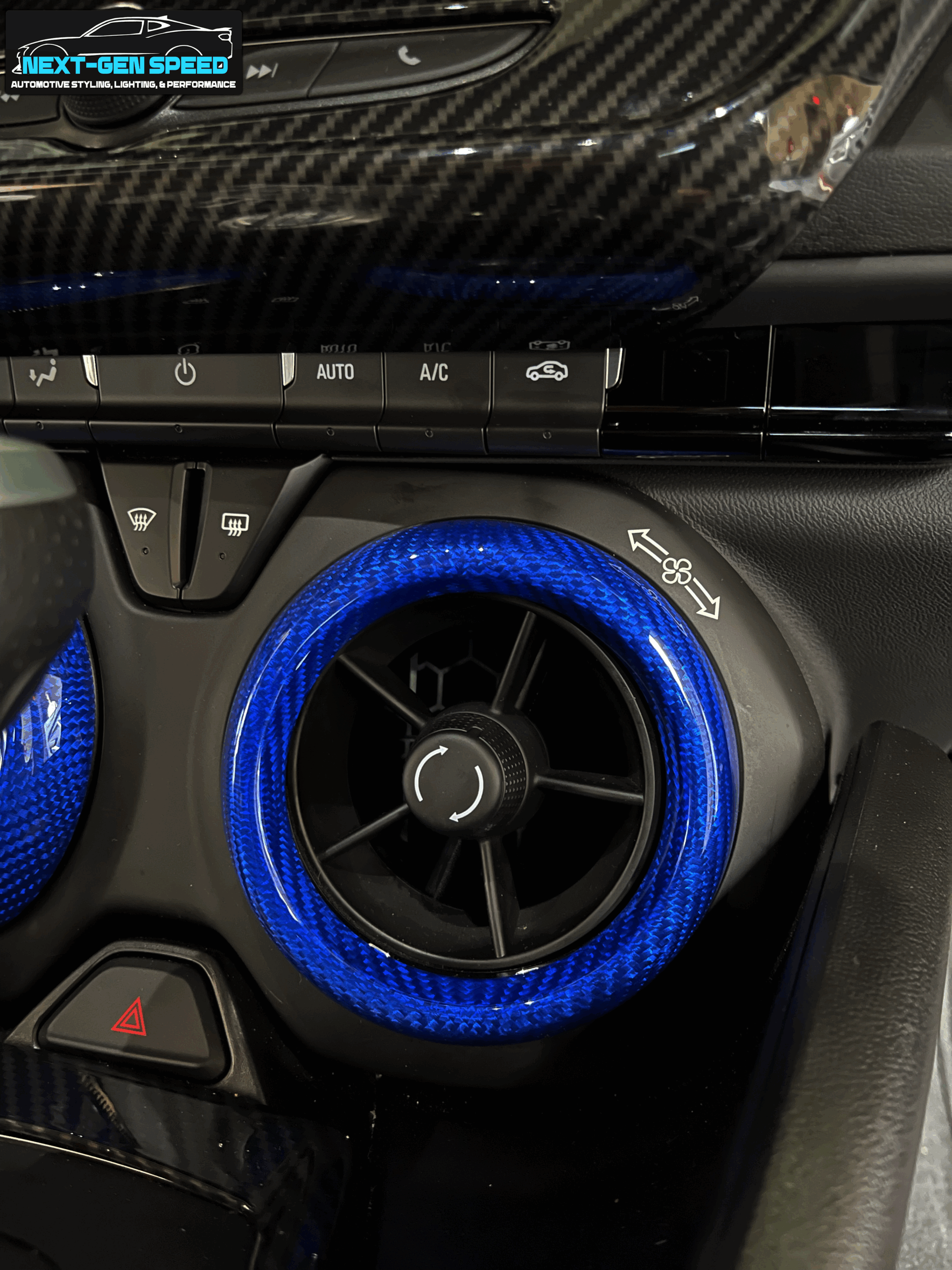 2016 - 24 Camaro Carbon Fiber Interior Air Vent Bezel Ring Covers (Black / Red / Blue)