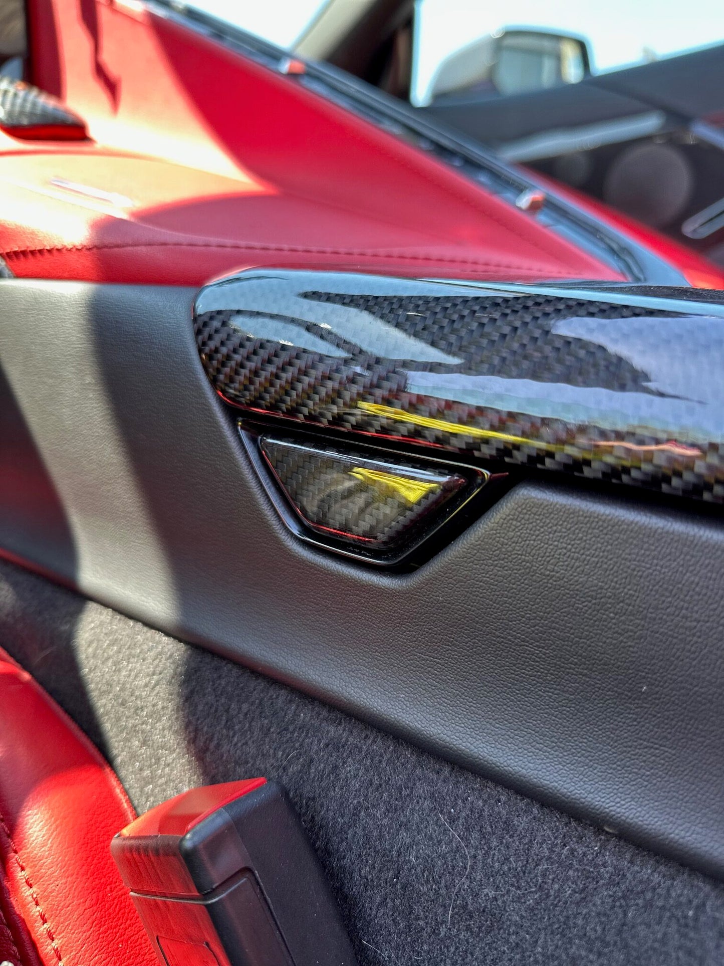 C8 Corvette Carbon Fiber Center Console Button Cover | Next-Gen Carbon