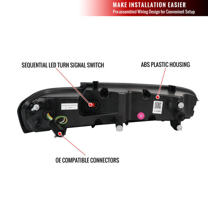 2016 - 18 Camaro Spec-D Smoked Sequential Tail Lights