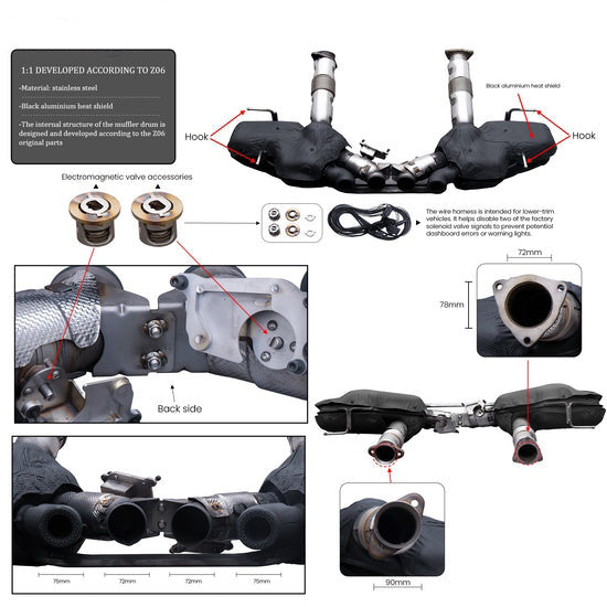 C8 Corvette Z06 Ikon Center Quad Tip Exhaust