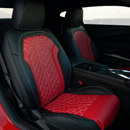 2016 - 24 Camaro Two-Tone Convertible Leather Seat Covers | KustomCover